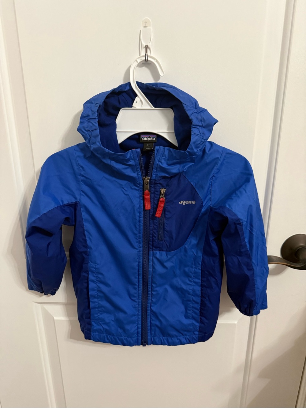 Patagonia Kids Royal & Navy Blue Hooded Rain Jacket